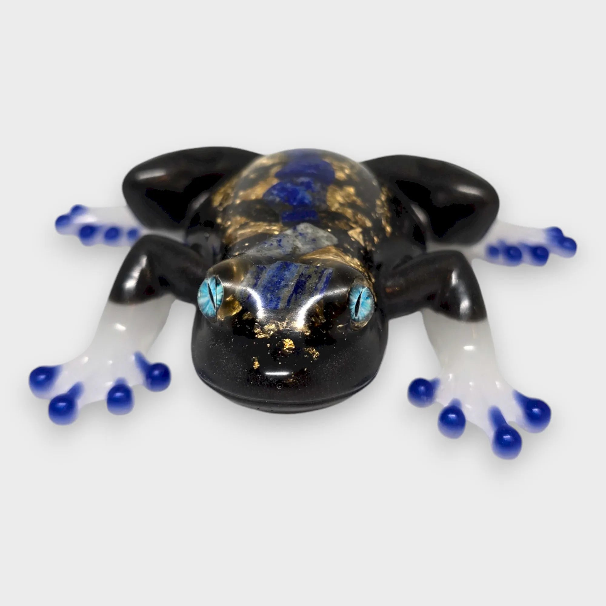 Grenouille Nocturne Lapis Lazuli et Feuilles d'Or